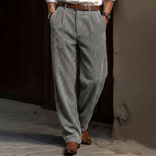Men's Casual Solid‐Color Corduroy Pants