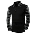 Men's long-sleeve casual half-zip shirt