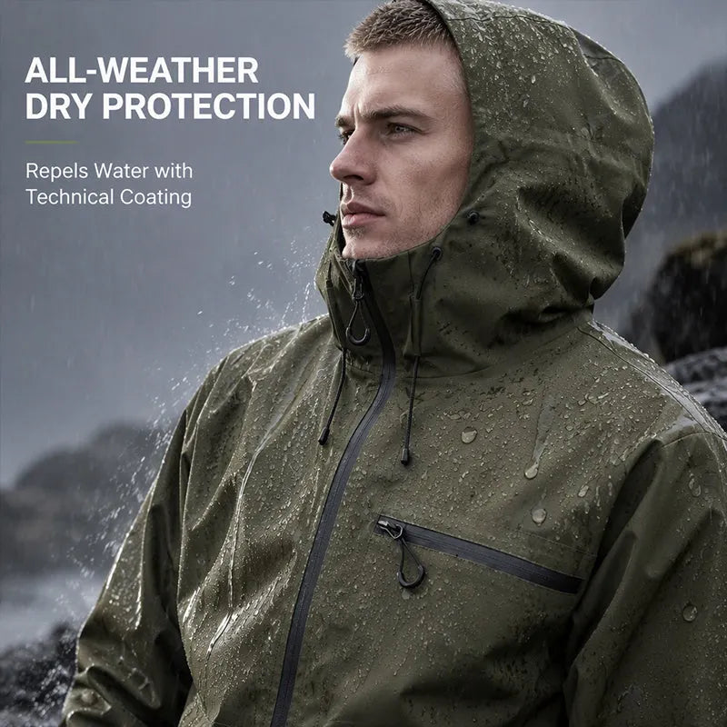 💥 All-Weather Utility | Men's Waterproof Oversized Hooded Jacket