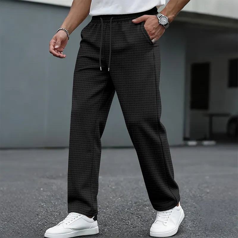 📢📢 50% OFF!!! 🎉✨ Men's Waffle-Knit Casual Pants with Drawstring