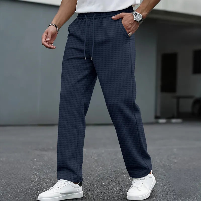 📢📢 50% OFF!!! 🎉✨ Men's Waffle-Knit Casual Pants with Drawstring