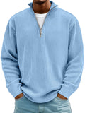 Premium soft knit half‐zip sweater for men
