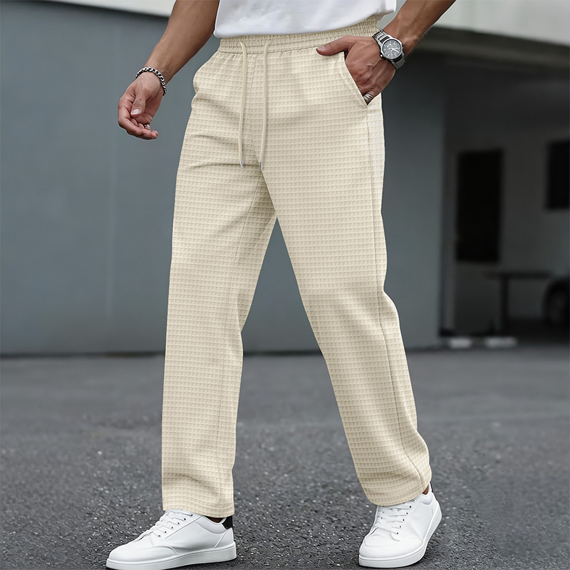 📢📢 50% OFF!!! 🎉✨ Men's Waffle-Knit Casual Pants with Drawstring