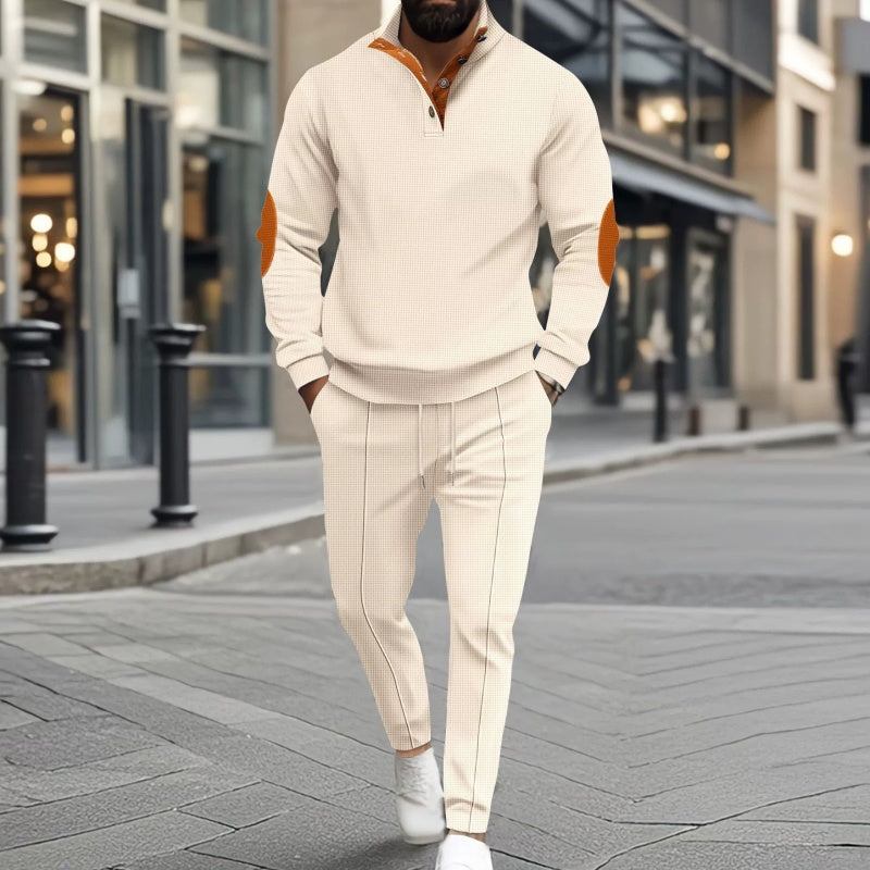 🎁 Soldes exceptionnels 50 % DE RÉDUCTION 🔥 Ensemble sweat-shirt et pantalon décontractés à demi-zip en tricot pour homme