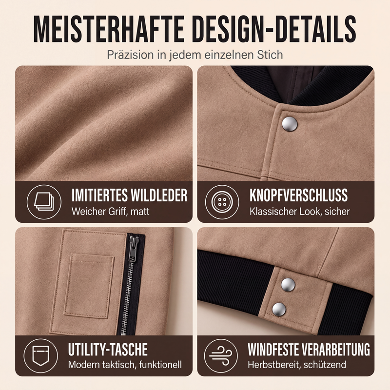 📢🎉50%Rabatt!!!🛍️✨Herren-Blousonjacke aus Wildlederimitat